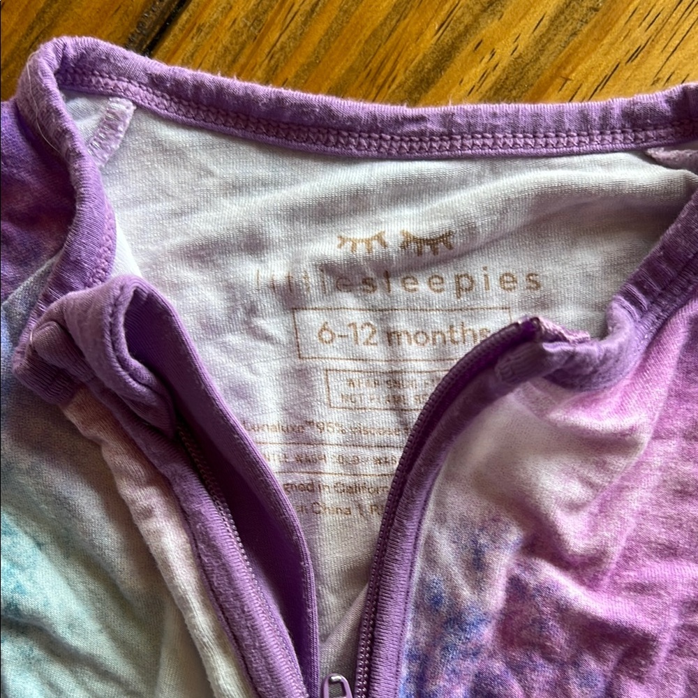 Little Sleepies Purple and White footie